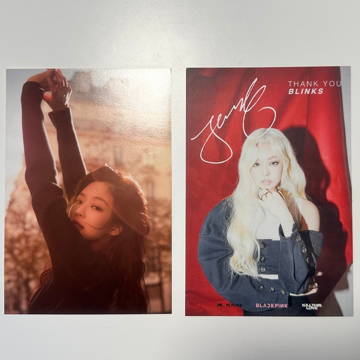 BLACKPINK JENNIE OFFICIAL POSTCARDS HERA ADIDAS JAPAN VINYL BORN