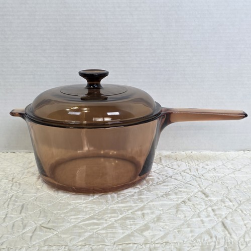 Vintage Visions by Corning Ware 2.5L Pot with Lid Brown Glass