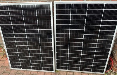 solarmodule 2 x 12w + solarbatterie 12v 120ah + Ladegerät + Kabel