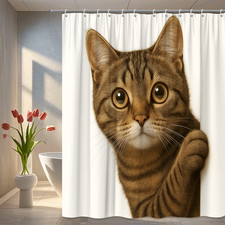 Adorable Cat Shower Curtain for Fun Bathroom Decor