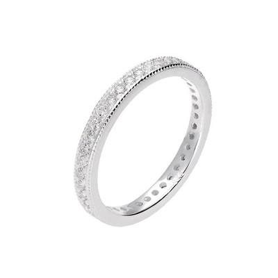 Sterlingsilber & Voll CZ Kristall Ewigkeit Ring Größe Klein Medium Groß Extra Gr