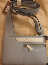 Image of Radley Pockets Mini Crossbody Bag In Smoke Blue Leather BNWT AND DUSTBAG