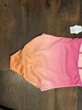 NWT Girls Ribbed Ombre One Piece Wonder Nation Bathing Swimsuit SZ S 6-6x