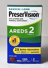 Bausch + Lomb AREDS 2 Mineral & Vitamin Softgel - 120 Count exp 05/2027
