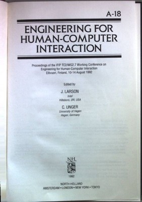 Engineering for Human-Computer Interaction: Proceedings of the Ifip TC2/WG2.7 Wo