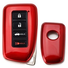 Funda rígida con acabado brillante rojo para llavero para Lexus IS ES GS RC NX RX LX