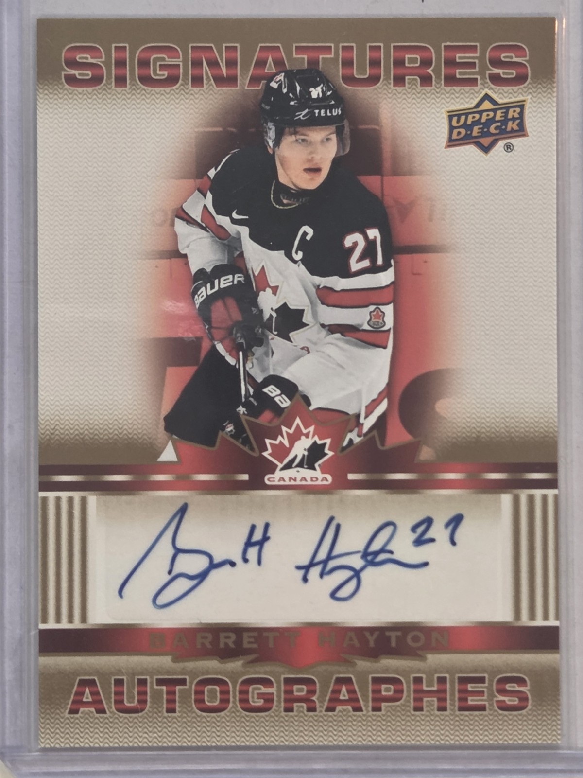 Barrett Hayton #S-BH 2021-22 Tim Hortons Collectors Series Hockey Team Canada Signature Redemptions