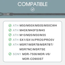 Headphone Headband Cover for Audio Technica ATH M50X, Replacement Headband Cushi