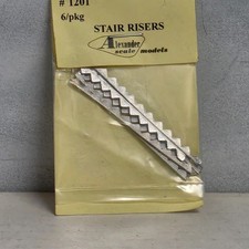 Stair Risers - 6 in Package - White Metal Alexander Scale Part  120-1201