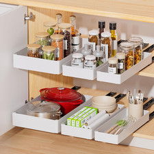 3 Pack Pull Out Cabinet Organizer, 15.7"Deep Pull Out Drawers for Cabinets, Slid