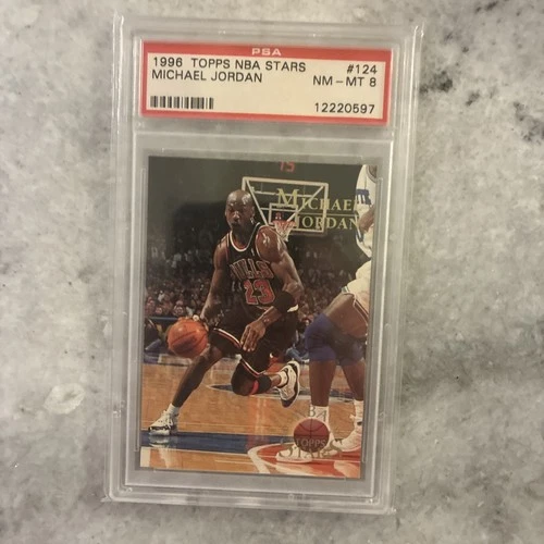 1996-97 Topps NBA Stars #124 Michael Jordan PSA 8 Graded Basketball Card 96-97