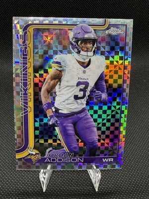 2025 Topps Chrome Football Jordan Addison #202 X-Fractor