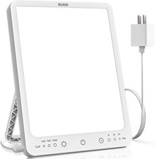 SUXIO Light Therapy Lamp - 10000 Lux Lights Lamp, 3 DC 5V-2A, White