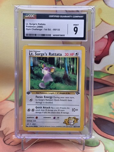 Lt. Surge's Rattata (1st Edition) graded CGC 9 for sale on eBay