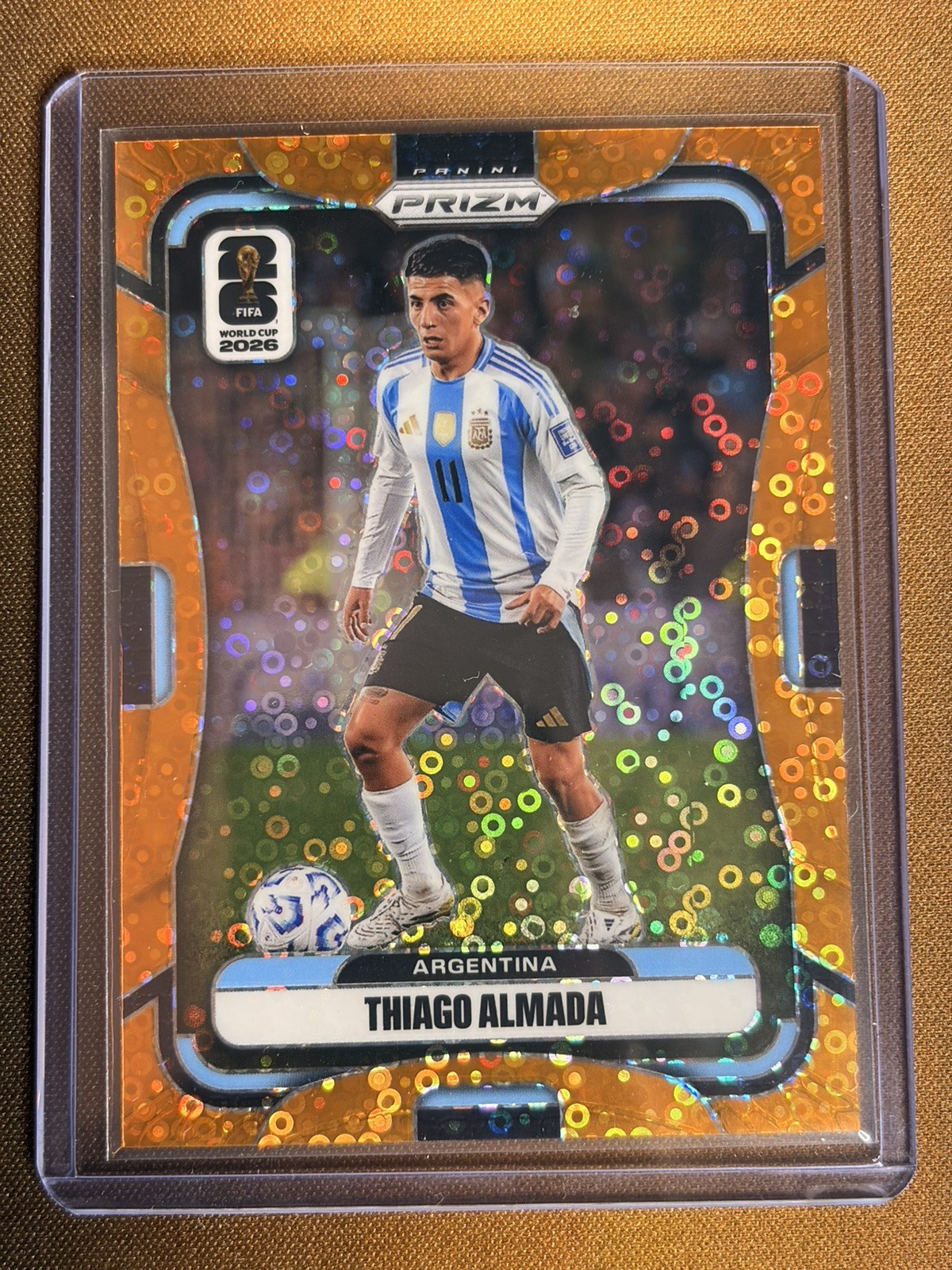 2026 Panini Prizm Fifa World Cup - Thiago Almada #11 Orange Disco Prizm /299