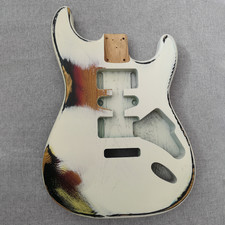 Relic ash wood electric standard st guitar body white and black color
