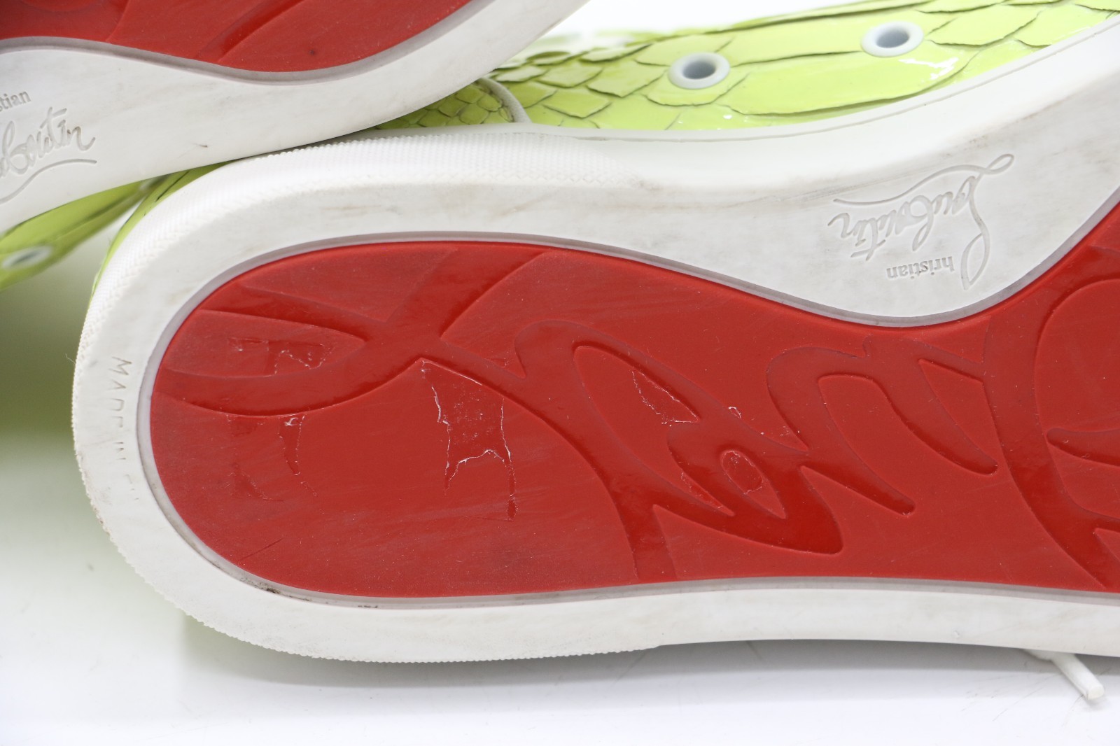 Christian Louboutin Python Trim Embellishment Sne… - image 16