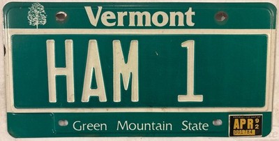 Vanity HAM license plate Bacon Pork Sauvage Pig Food Eat Meat Cook 470 Radio VT