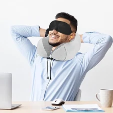 U-Shaped Memory Foam Rebound Travel Pillow Neck Support Head Rest Airplane