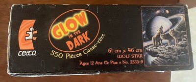 オルゴナイトセット Vtg Puzzle Wolf Star Fantasy Glow in the Dark 550 Piece Ceaco
