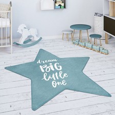 Tapis Chambre Enfant Tapis De Jeux Tapis Bébé Étoile Inscription Bleu Blanc
