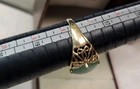 10k Solid Yellow Gold With Green Stone Ring Pre-owned 3.60 Gr Size 7.75 — photo 5