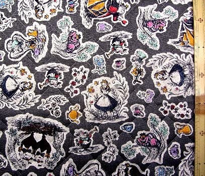 Sold In 40Cm Increments: Q Character Quilting Fabric| Alice (Gray)| Pattern No.