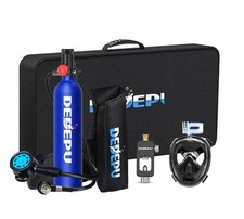 Mini Scuba Tank with Diving Mask, 10-15 Minutes Underwater Breathing, DOT Cer...