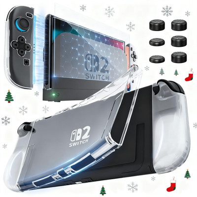 Protective Case Shockproof for Nintendo Switch 2 +Screen Protector+Thumb Caps