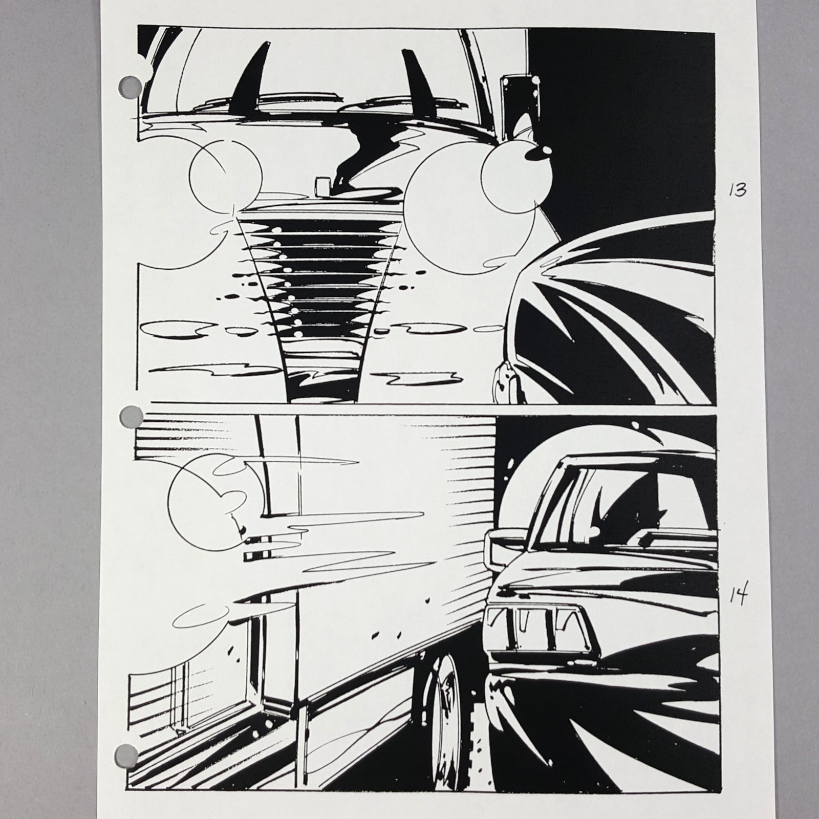 Image 3 of The Matrix Production Used Storyboard - Truck Neo Lands on Speeds Off