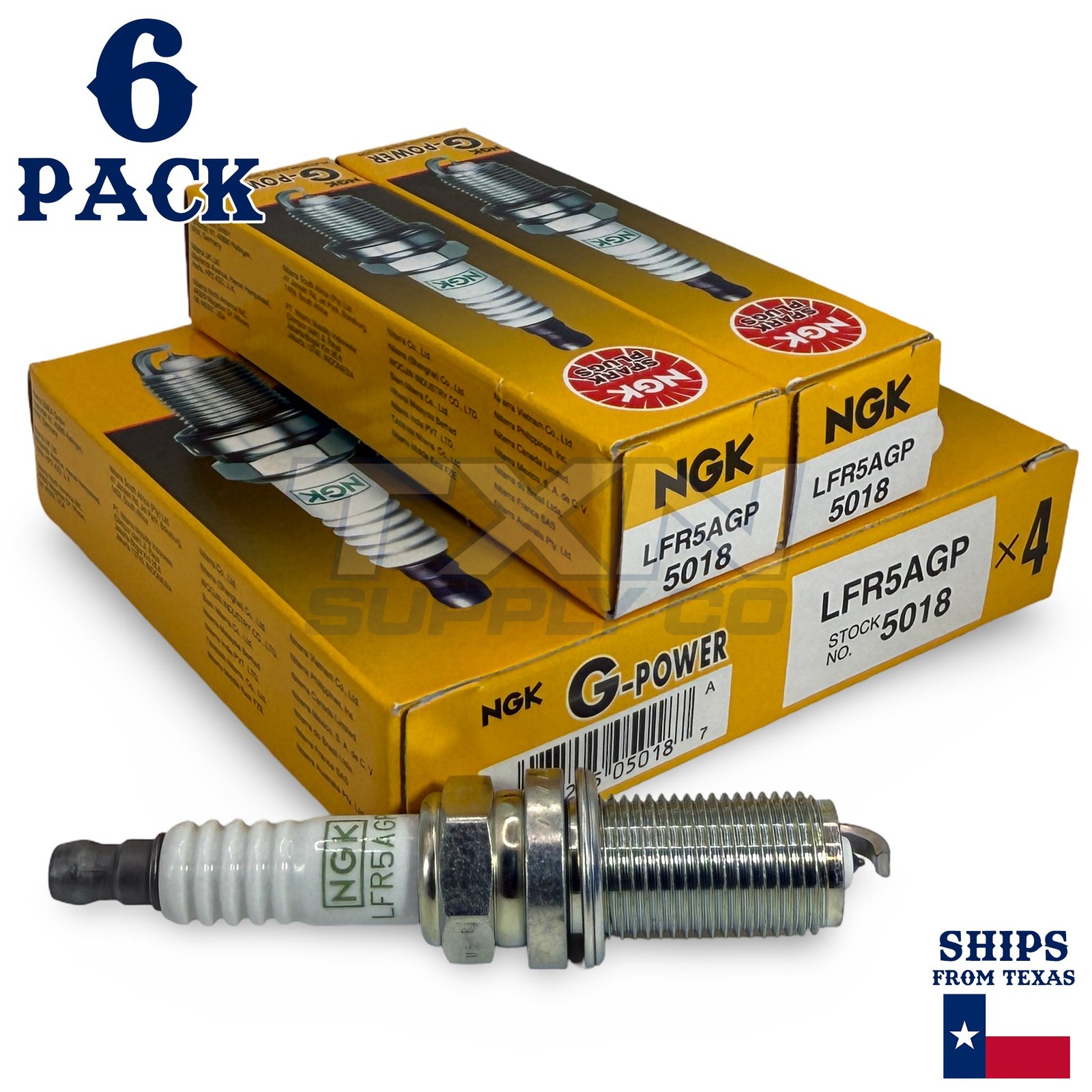 6 Pack NGK G-Power 5018 Spark Plugs LFR5AGP