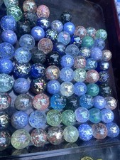 Lot Of 140 MARBLES Vintage Glass Confetti Speckled
