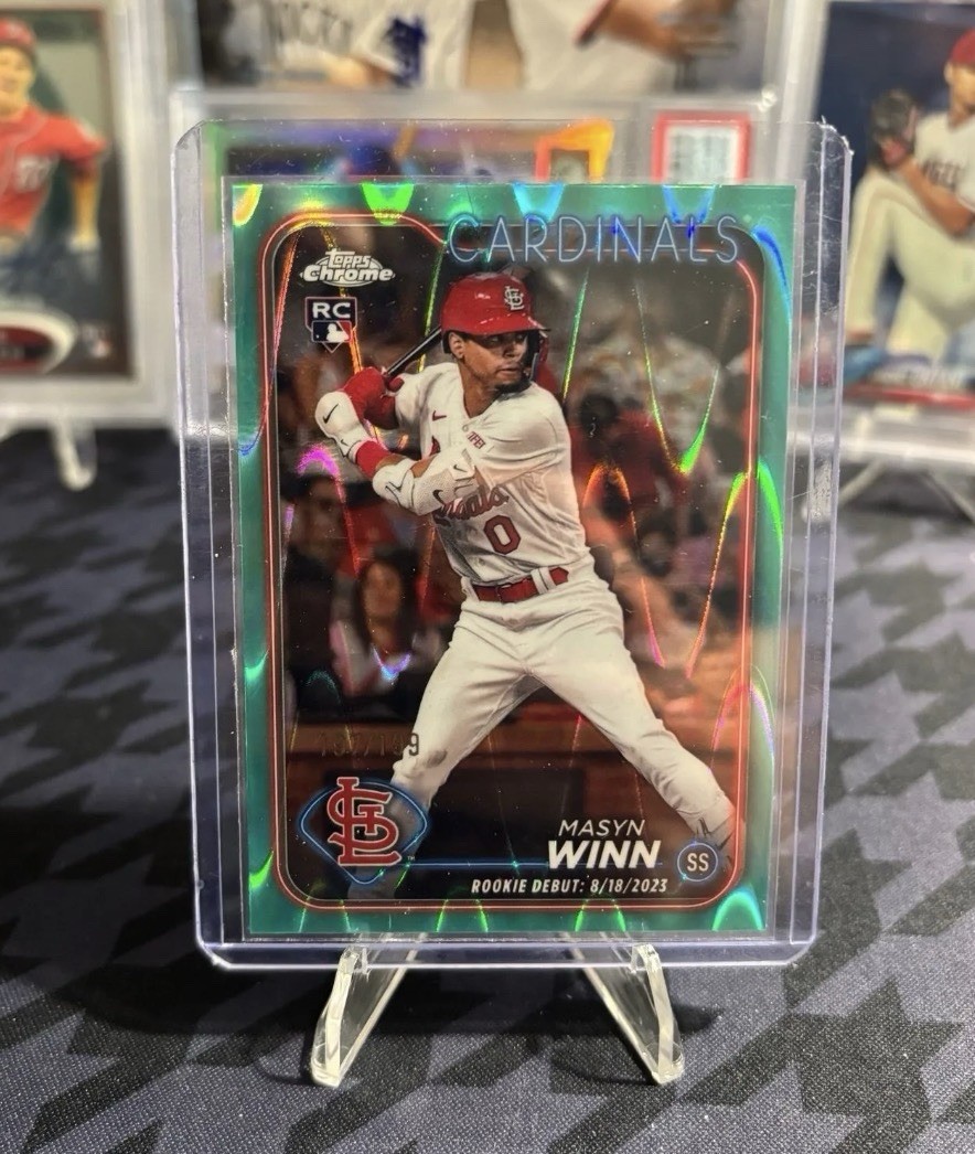 2024 Topps Chrome - Masyn Winn #189 Aqua Raywave Refractor /199 (RC)
