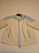 Vintage London Fog 13/14 Full Zip Long Sleeve Jacket, Ivory W/Light Blue...