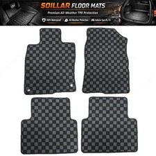 Fits 2017-2021 Honda Civic Type-r 5seat Checkered Flag Carpet Floor Mats Set Fits 2017-2021 Honda Civic Type-r 5seat Checkered Flag Carpet Floor Mats Set