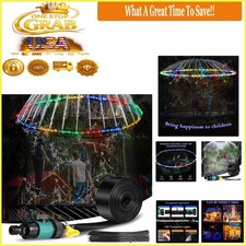 39 Ft LED Water Sprinkler for Trampoline with Remote  Lights Berry