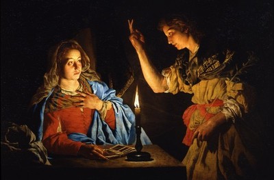Matthias Stomer Annunciazione Kunst Vintage Kunstdruck Poster Wanddeko Design Min