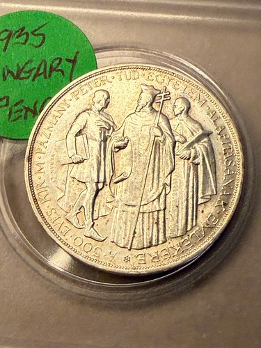 1935 Hungary 2 Pengo Silver Coin - Miklós Horthy Pázmány University + Case!