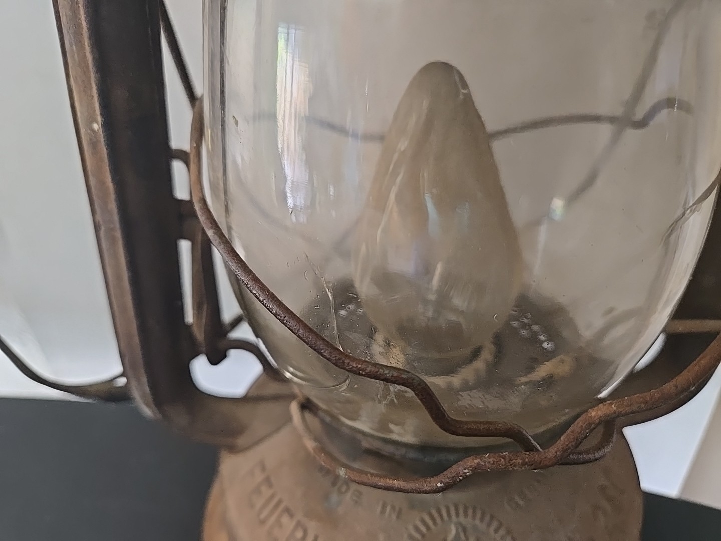 Vintage Nier Feuerhand 260 Lantern Germany Kerosene Oil Lamp Wired Globe WWII