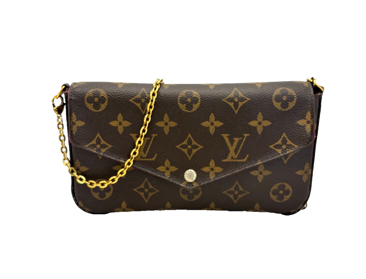 LOUIS VUITTON Pochette Felicie Monogram Canvas Crossbody Chain Shoulder Bag