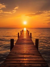 Beach Sunset Landscape Diamond Art Kits for Adults,5D Diamond Painting Kits f...