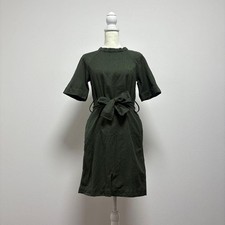 MARC BY MARC JACOBS Wool Half Sleeve Self-Belted Dress Green XS