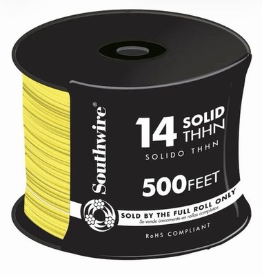 New SOUTHWIRE Building Insulated Wire 14 GA Single Conductor 15 Amp 600 V 500Ft