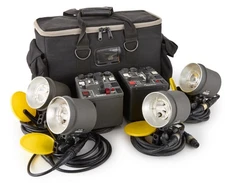 Dynalite M1000wi M1000er  Photography Studio Lighting Kit w/ Tenba case TESTED!!