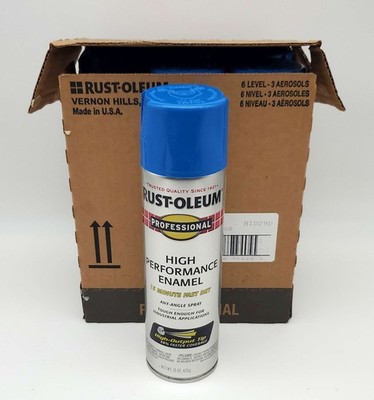 Rust-Oleum 7524 Gloss Safety Blue Enamel Spray Paint 15 Oz Pk of 6 Aerosol Cans
