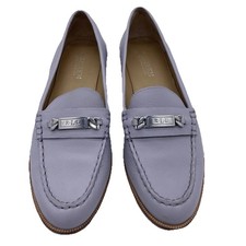 Mocasín Ralph Lauren Bedelia de cuero para mujer 9,5 gris lavanda dinero antiguo preppy