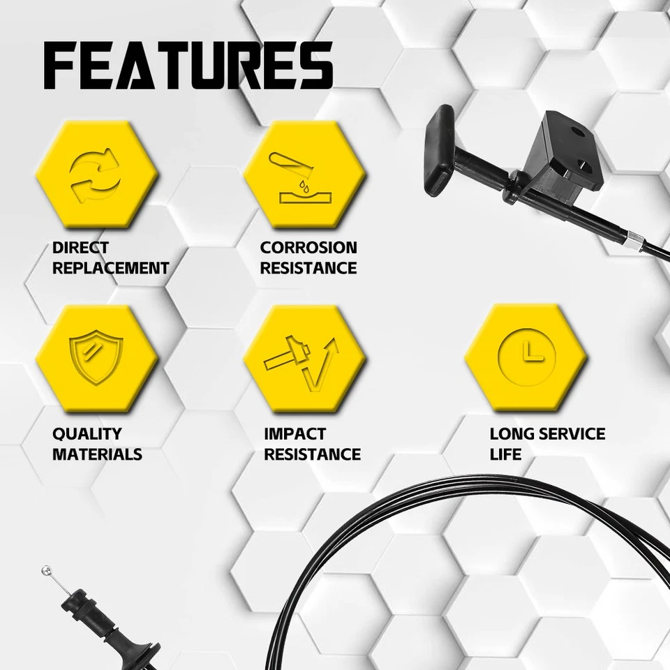 Cable de liberación de cierre de capó con mango para Chevrolet K10 K20 K30 K5 Blazer 1981-86 EE. UU. Foto 4 de 4