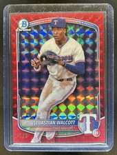 2025 Bowman Sebastian Walcott Chrome Prospects Red Geometric Refractor #/5