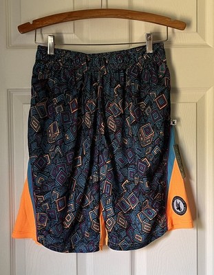 Flow Society Cubist Perf Orange Pop Lacrosse Shorts Youth XL