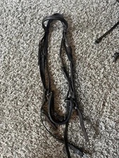 Horse size brown leather schooling drop noseband english bridle (no reins)
